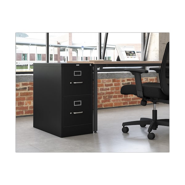 15 W 2 Drawer File Cabinet, Black,  Letter